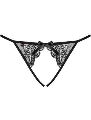 Obsessive black crotchless string