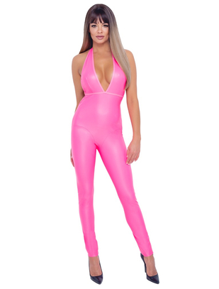 Cottelli Lingerie neon pink matte look catsuit