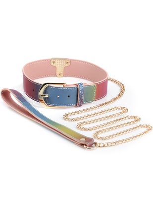 NS Novelties Spectra Bondage collar with leash