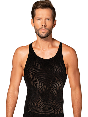 Obsessive black net tank top