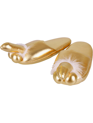 OV gold-coloured penis slippers