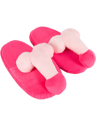 OV pink plush penis slippers