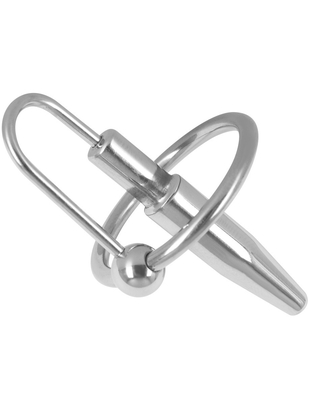Shots Steel penis plug with glans ring