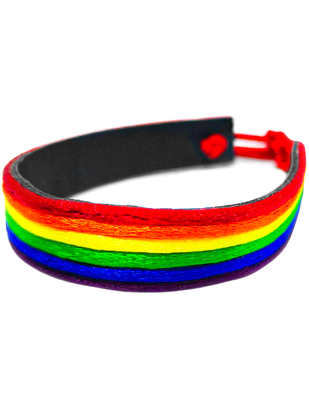 Rainbow Pride leatherette bracelet