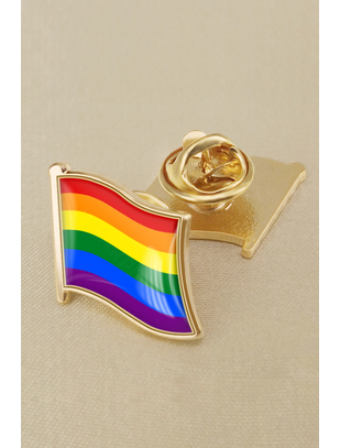 Rainbow Pride LGBT flag gloss enamel lapel pin