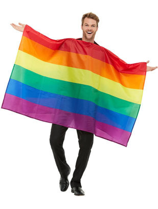 Rainbow Pride LGBT vėliavos spalvų pončas