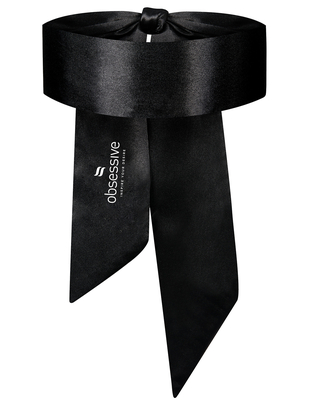 Obsessive black ribbon blindfold