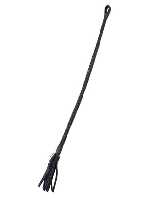 Let's Play black leather cane