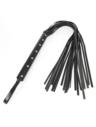 Let's Play black leather flogger