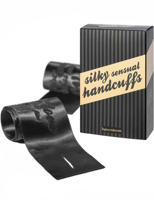 Bijoux Indiscrets Silky Sensual black satin wrist ties