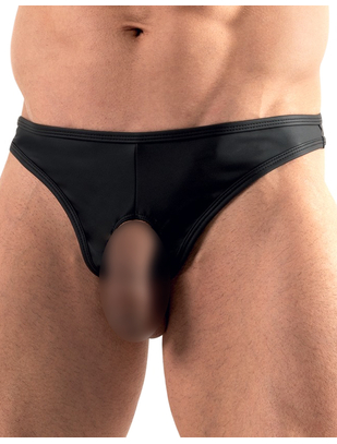 Svenjoyment black matte look open thong