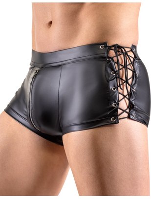 Svenjoyment black matte look trunks with side lacing