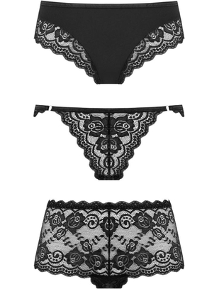 Underneath Eden black lace panty set