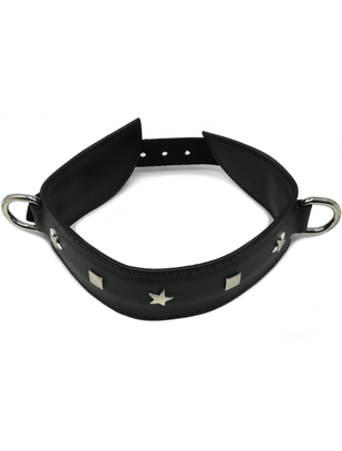 Zado black leather collar