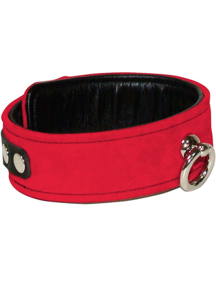 Zado red & black leather collar