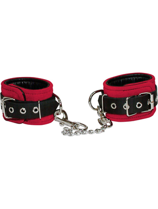 Zado red & black leather wrist cuffs