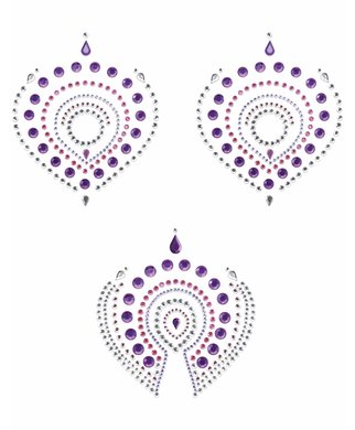 Bijoux Indiscrets Flamboyant uzlīmes krūšgaliem un bikini zonai - Violets/rozā