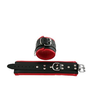 Mister B Ankle restraints with padding - Black/red