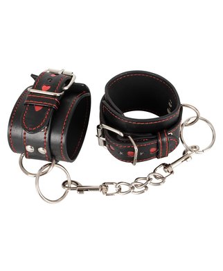 Bad Kitty leather-look hand cuffs - Black