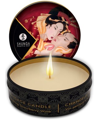 Shunga ароматическая массажная свеча (30 мл) - Клубника