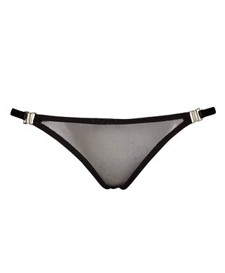 Noir Handmade black sheer thong - S