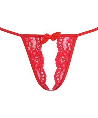 Axami Sexy Love Cave red crotchless string - XS