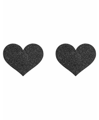 Bijoux Indiscrets Flash Heart Pasties - Black