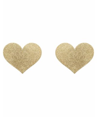 Bijoux Indiscrets Flash Heart Pasties - Gold coloured