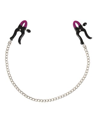 Bad Kitty nipple clamps with chain - Black