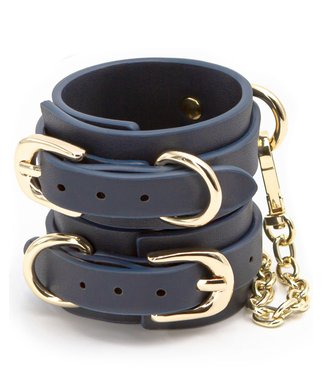 NS Novelties navy blue faux leather wrist cuffs - Sinine