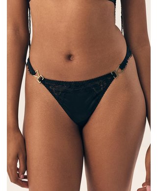 ESOTIQ Brilliant black thong - S