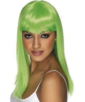 Fever Glamourama neon green wig - Neon green