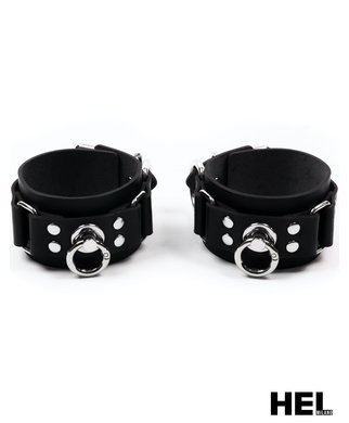HEL Milano Leather Wrist/Ankle Cuffs in Black - XS