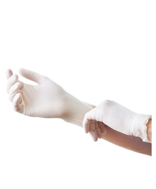 Polyco Healthline белые одноразовые перчатки из латекса (100 шт.) - XS