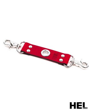 HEL Milano 17 cm long Leather Connector with Snap Hooks - Red