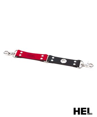 HEL Milano 27 cm long Leather Connector with Snap Hooks - Red/black