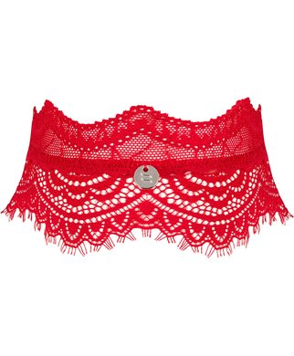 Obsessive Bergamore lace choker - Red