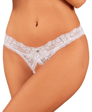 Obsessive Heavenlly white crotchless string - XS/S