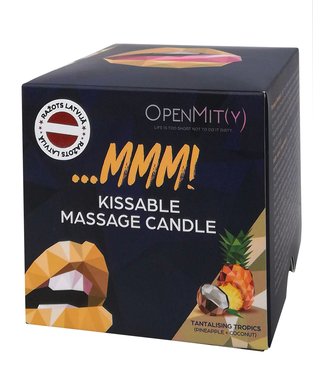OpenMity aromātiskā masāžas svece skūpstiem (125 ml) - Ananass un kokosrieksts