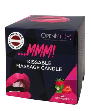 OpenMity lõhnastatud suudeldav massaažiküünal (125 ml) - Maasikas