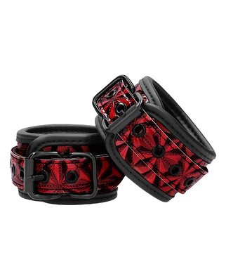 Ouch! burgundy vinyl wrist cuffs - Burgundy