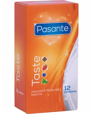 Pasante Taste kondoomid (3 / 12 / 144 tk) - 4 maitset/12 tk