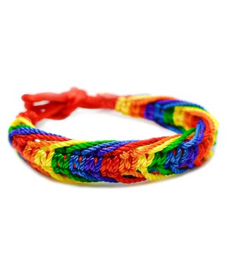 Rainbow Pride punutud käevõru - Mitmevärviline