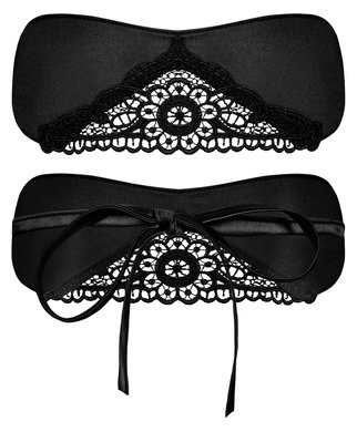Obsessive black satin blindfold - Juoda