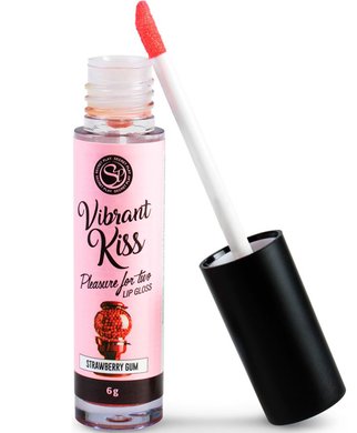 Secret Play Vibrant Kiss lūpų blizgesys oraliniam seksui (6 g) - Strawberry bubble gum