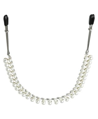 Sportsheets pearl chain nipple clips - Sidabro spalva/balta