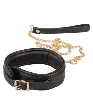Zado Leather Collar and Leash - Black