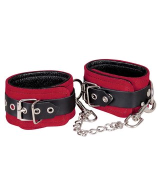 Zado red & balck leather ankle cuffs - Red/black